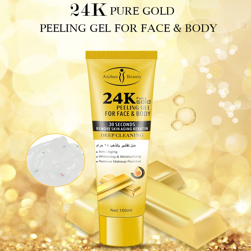 Aichun beauty 24k pure gold peeling gel for face & body 100 ML